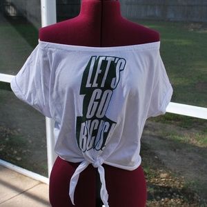 Milwaukee Bucks Off Shoulder Cropped Shirt Top Tie Waist XL